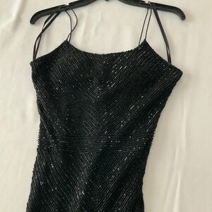 White House Black Market Black beaded gown
